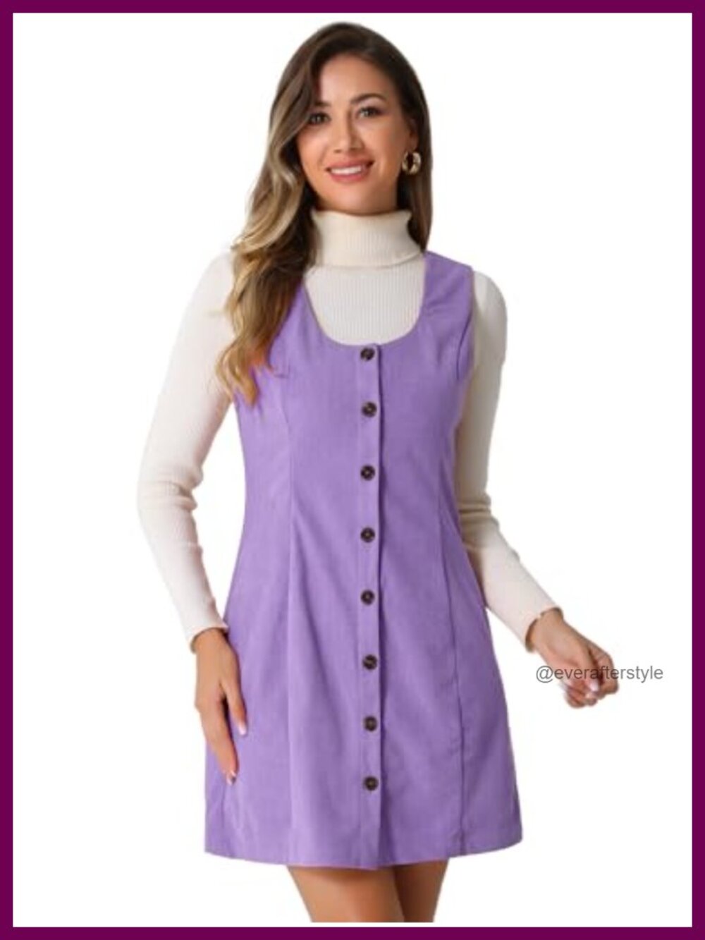 Corduroy Overall Dress Scoop Neck Pinafore Mini Sleeveless Casual
